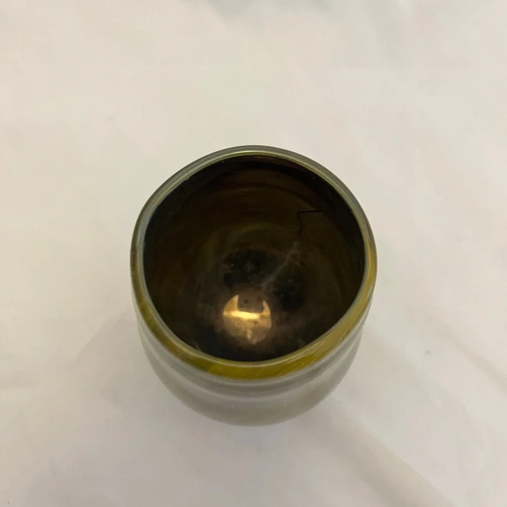 Art Glass Footed Vase, Hand Blown, 5